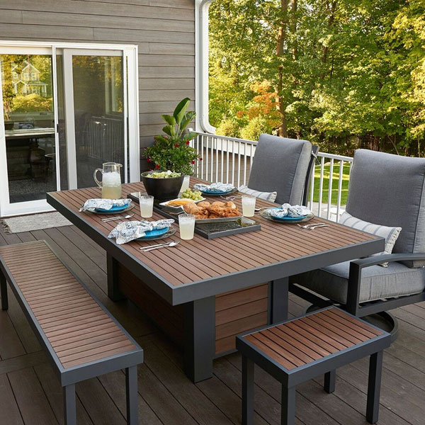 Kenwood Linear Dining Height Gas Fire Pit Table by Outdoor Great Room - Image 3